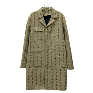 Louis Vuitton Brown Monogram Long-Sleeve Cotton Coat 46 Made In Italy